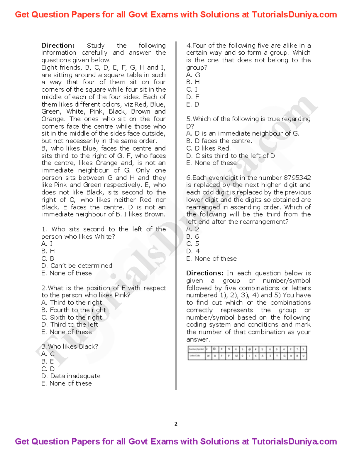 ECGC PO Exam Reasoning Ability Question Paper with Solutions example ...