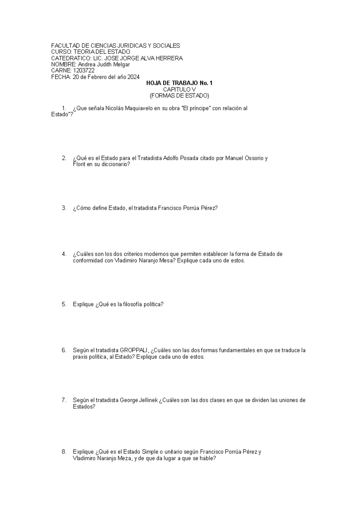 Hoja De Trabajo C5 Facultad De Ciencias Juridicas Y Sociales Curso