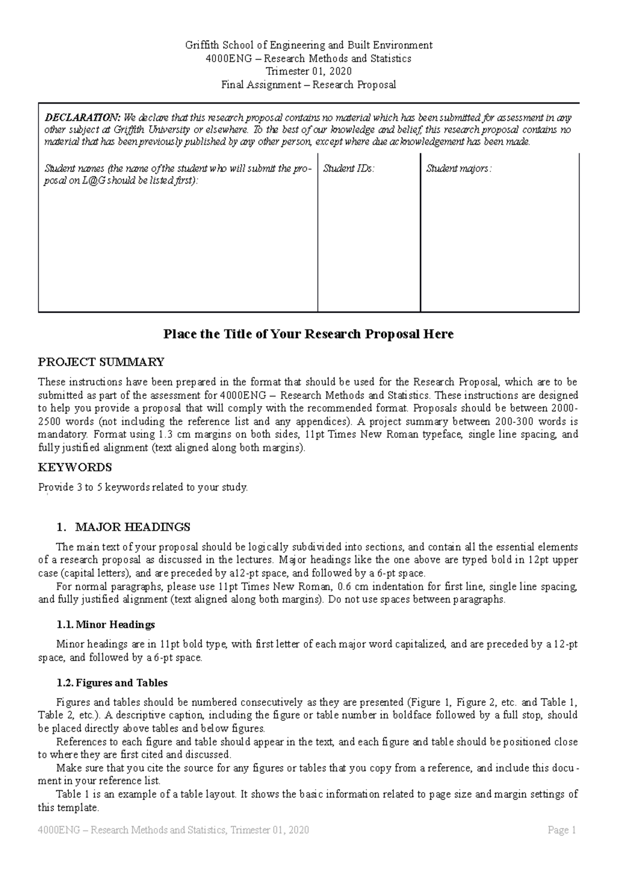 4000ENG Report Template T01 2020 - Griffith School of Engineering and ...