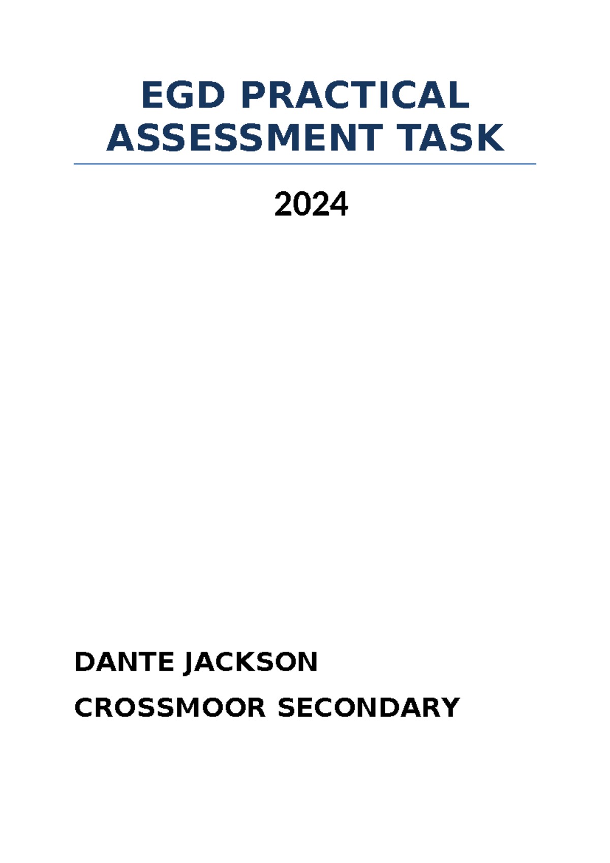 EGD Practical Assessment TASK - EGD PRACTICAL ASSESSMENT TASK 2024 ...