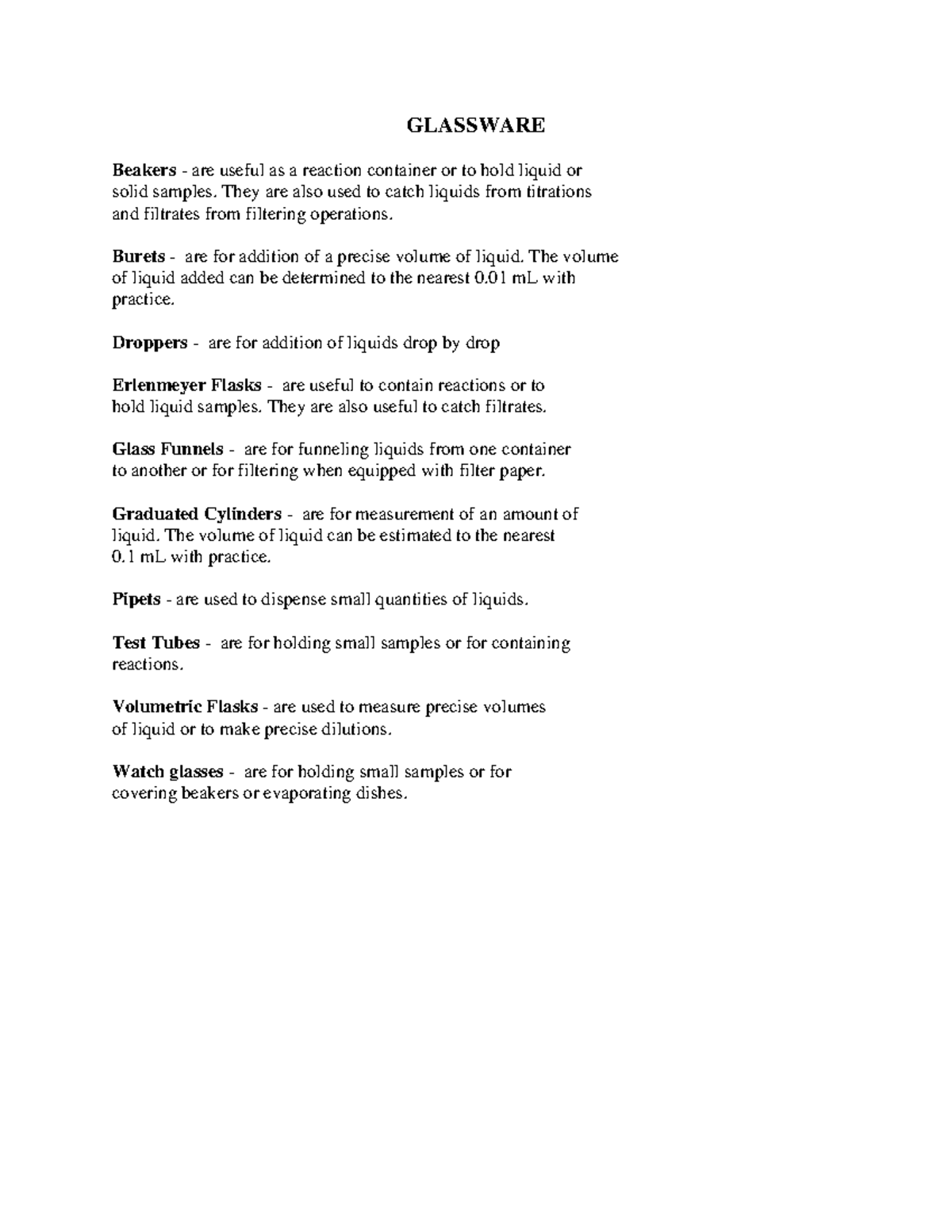 Genchem-QUIZ- Reviewer - GLASSWARE Beakers - are useful as a reaction ...