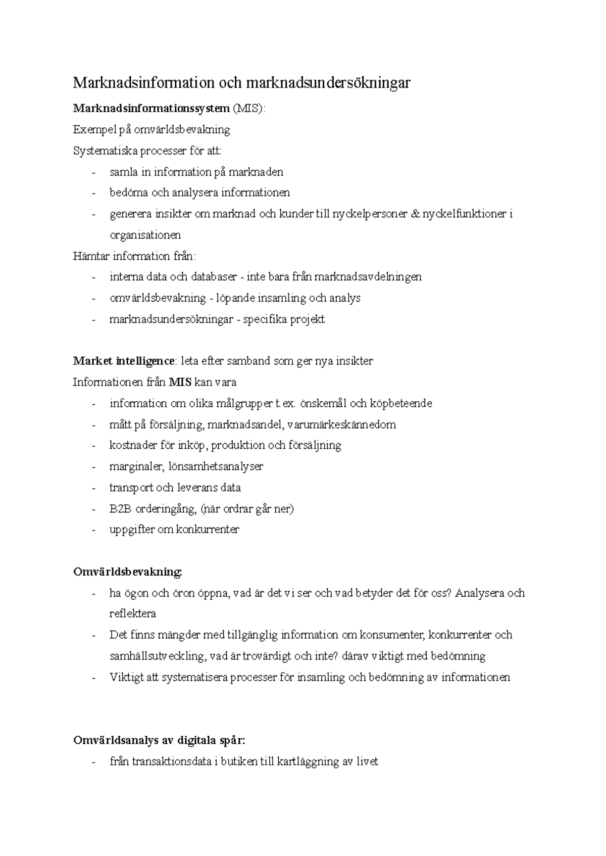 Marknadsinformation och marknadsundersökningar - Marknadsinformation ...