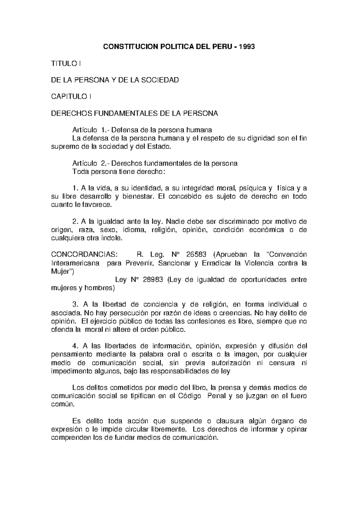 Constitucion Política Del Peru 1993 - CONSTITUCION POLITICA DEL PERU ...