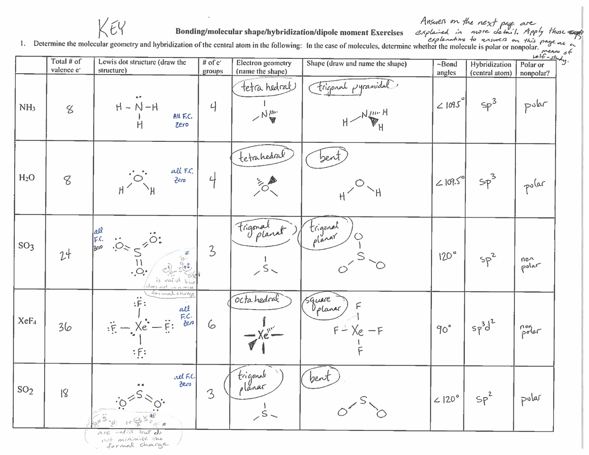 Molecular Modelling Exercise key - CHEM 1412 - Studocu