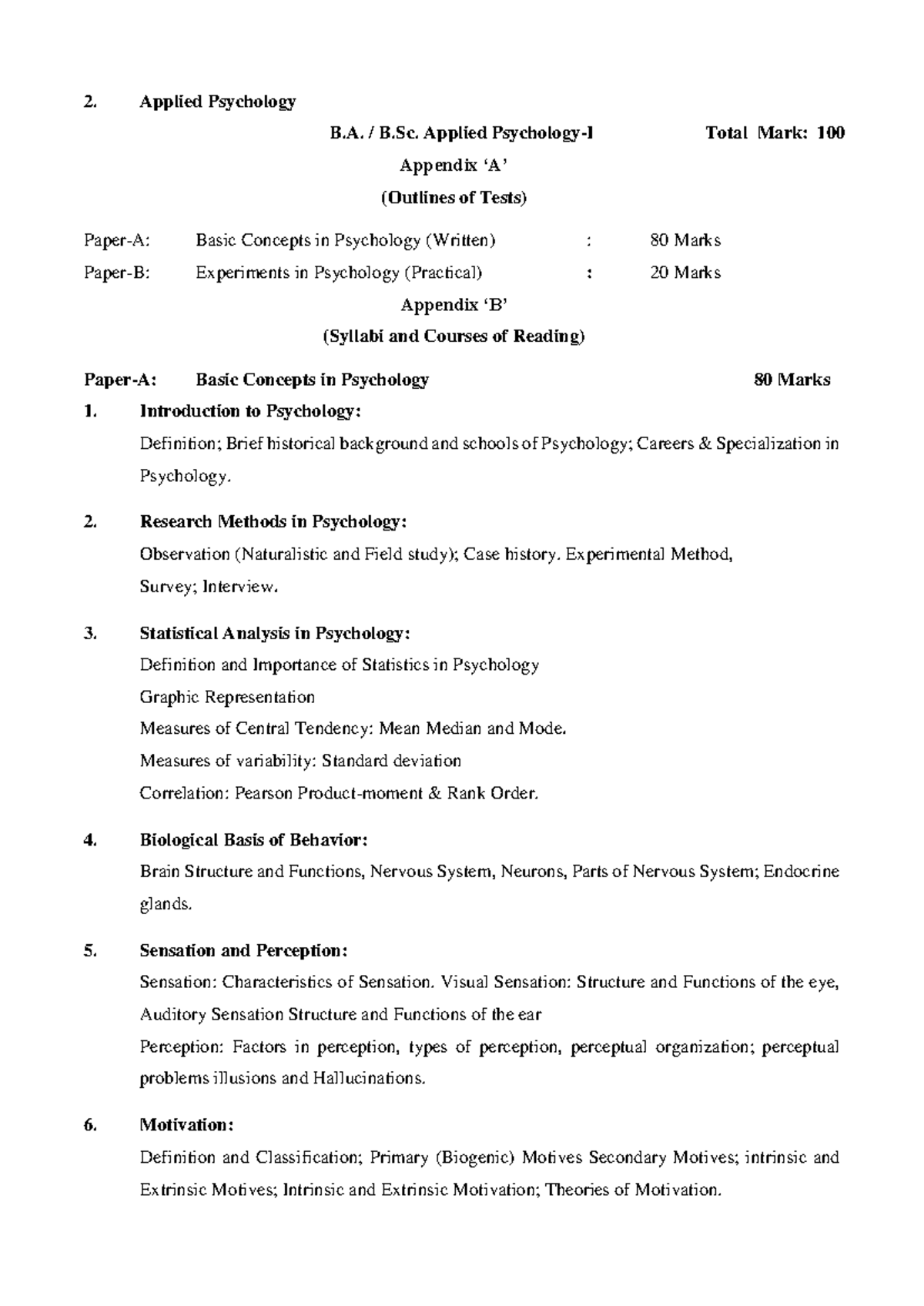 Applied-Psychology-I - Applied Psychology B. / B. Applied Psychology-I ...