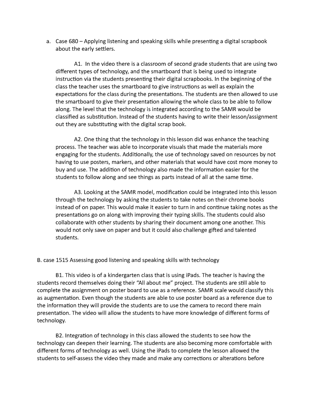 D092 Task 2 - pass - a. Case 680 – Applying listening and speaking ...