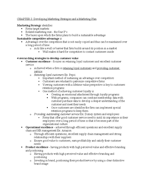 Chapter 1 - textbook notes - CHAPTER 1: Overview of Marketing Marketing ...