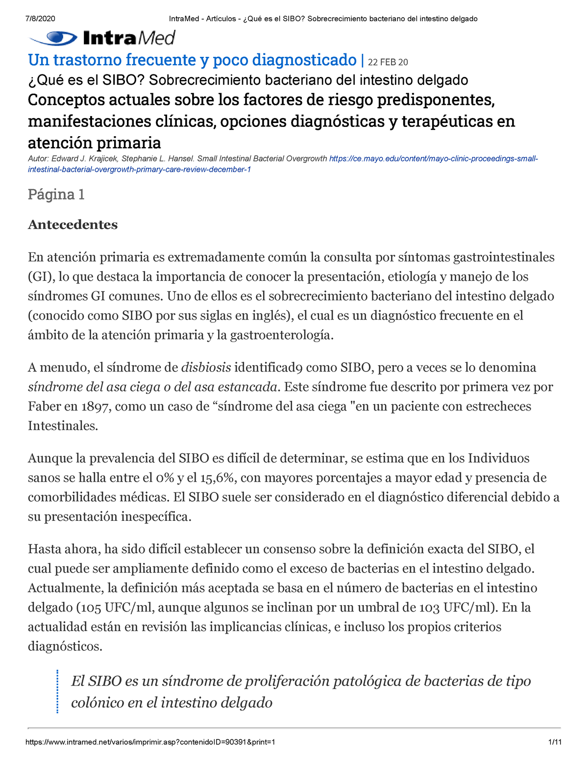 ¿Qué Es El SIBO Sobrecrecimiento Bacteriano Del Intestino Delgado ...