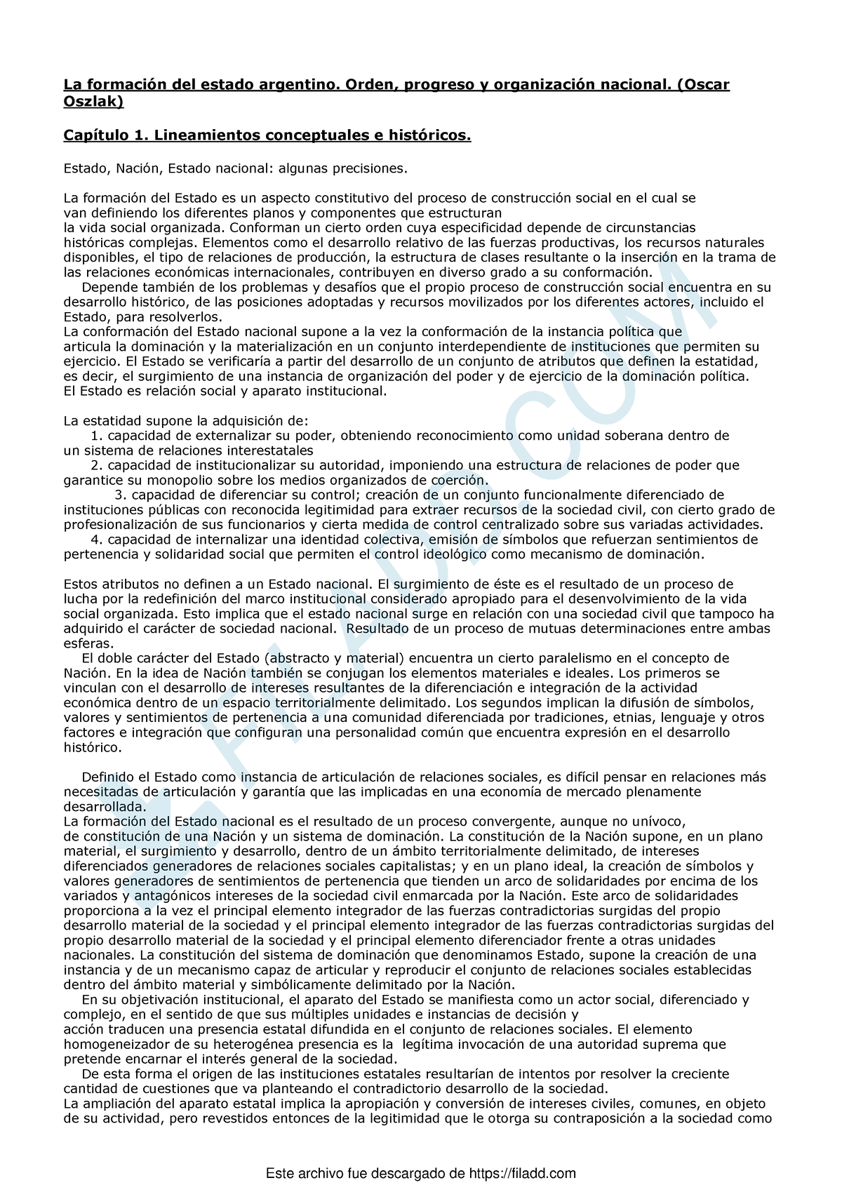 La Formacion Del Estado Argentino Orden Progreso Y Organizacion ...