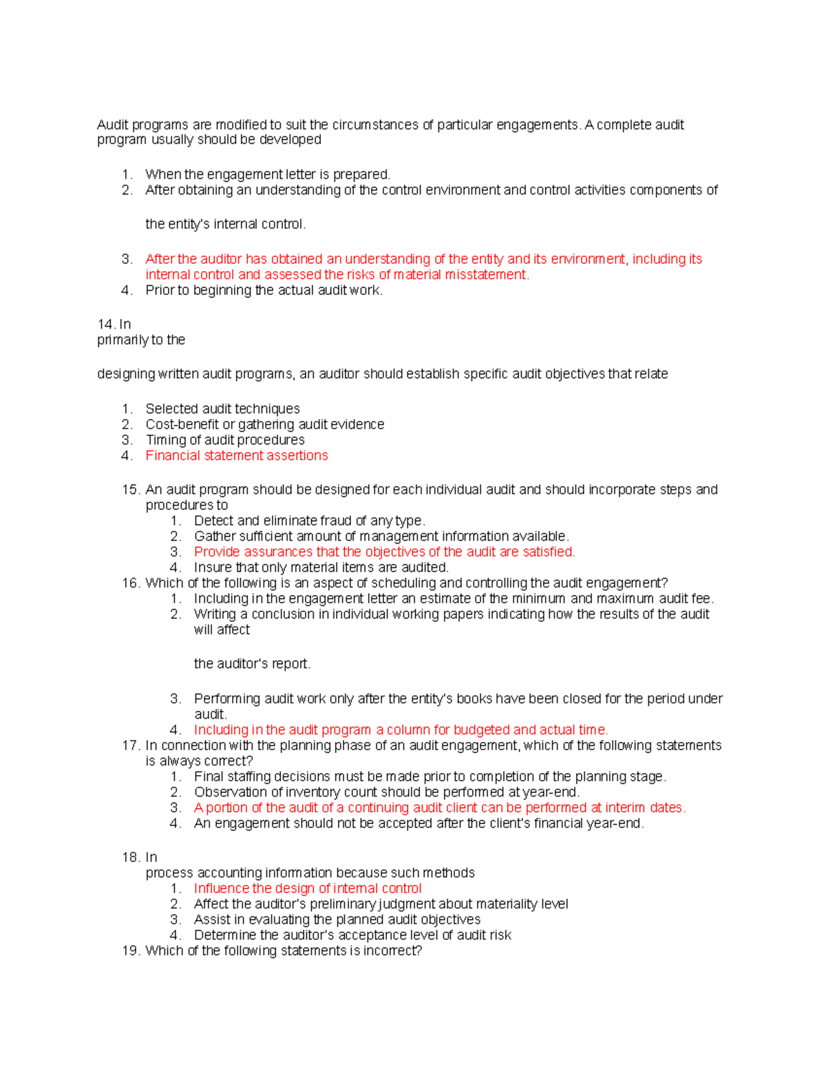 Audit planning - Audit programs are modified to suit the circumstances ...