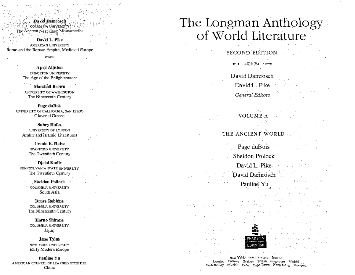 Longman 560-567 - David Damrosch COLUMBIA UNIVERSITY The Ancient Near ...