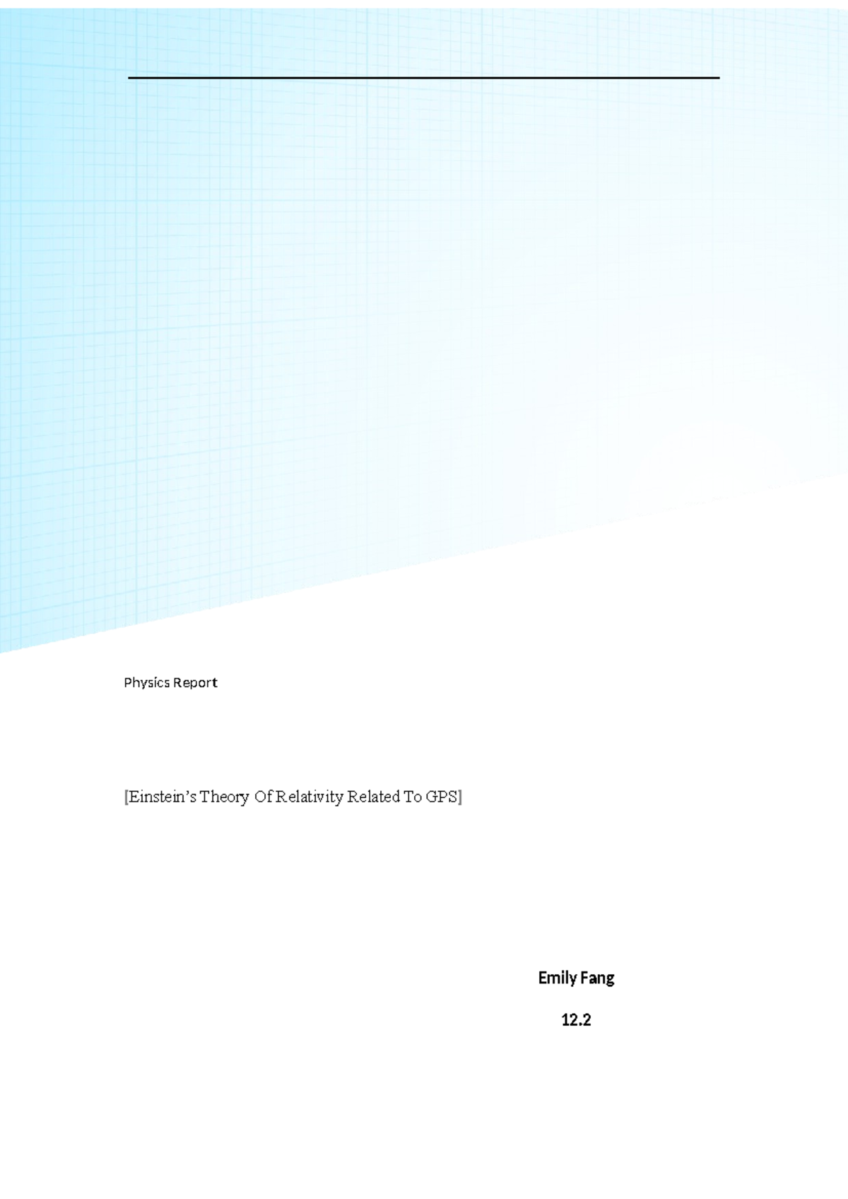 Year12class 2fangxiaong - Physics Report [Einstein’s Theory Of ...