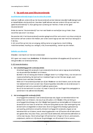 Didactiek - Samenvatting - Didactiek = Theorie Van Het Leren En ...