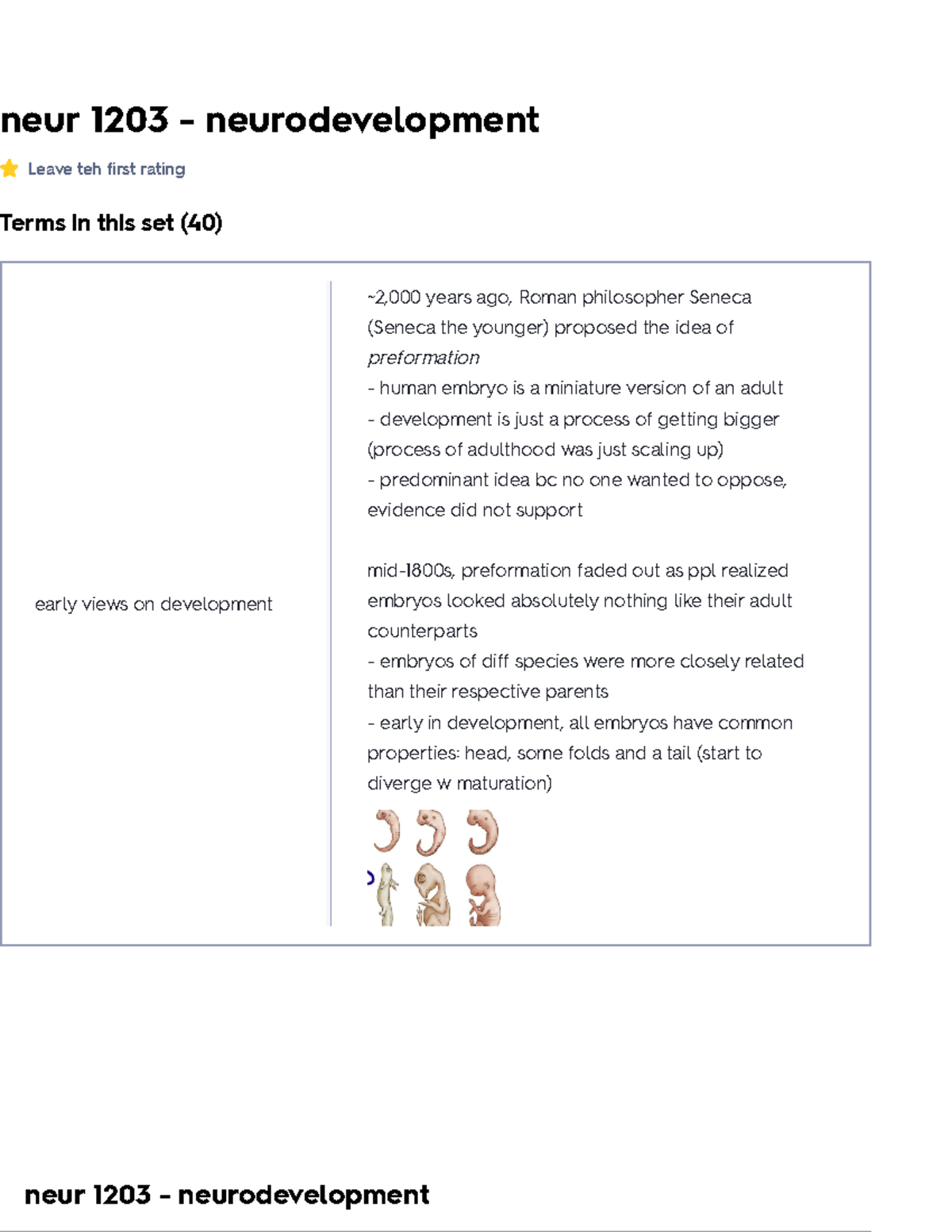 Neur 1203 - neurodevelopment Flashcards - neur 1203 - neurodevelopment ...