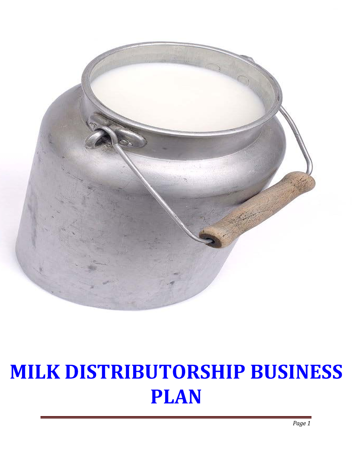 milk distribution business plan