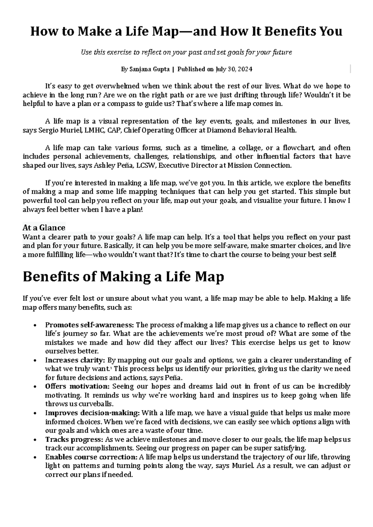 Use this exercise to reflect on your past and set goals for your future ...