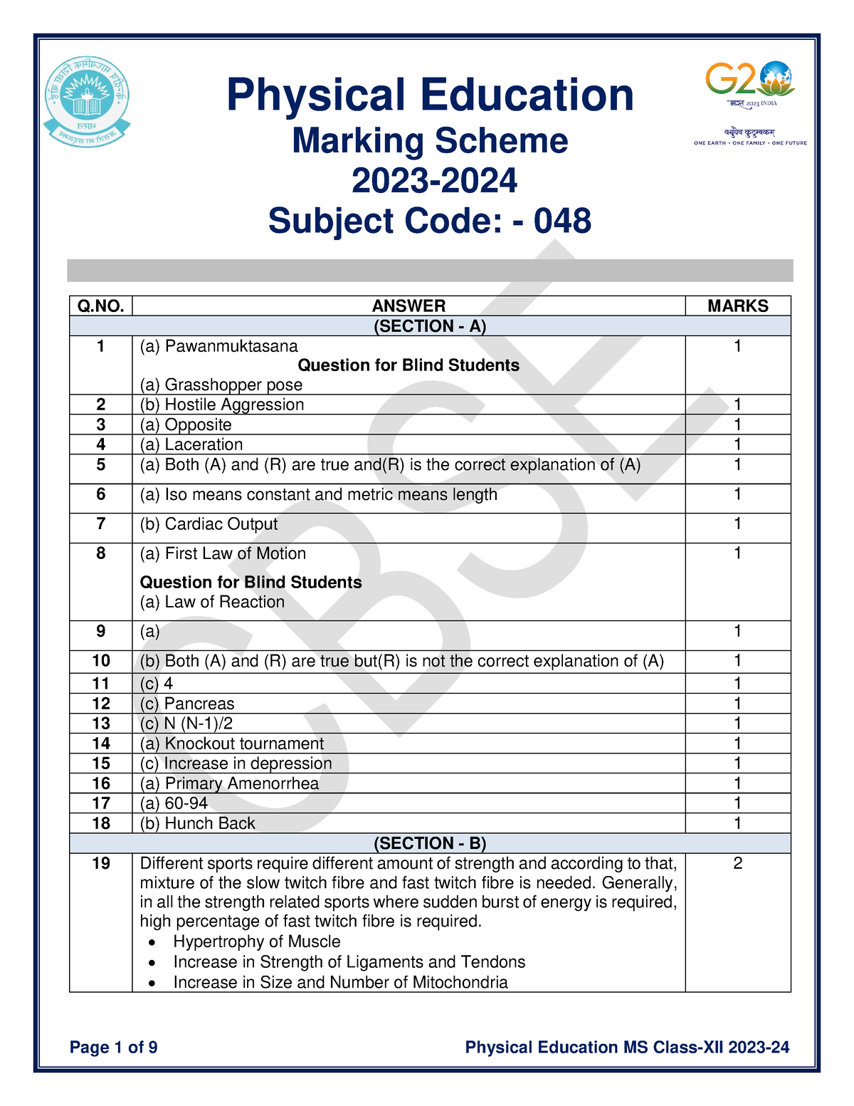 Physcal Education MS Physical Education Marking Scheme 2023 2024   Thumb 1200 1553 