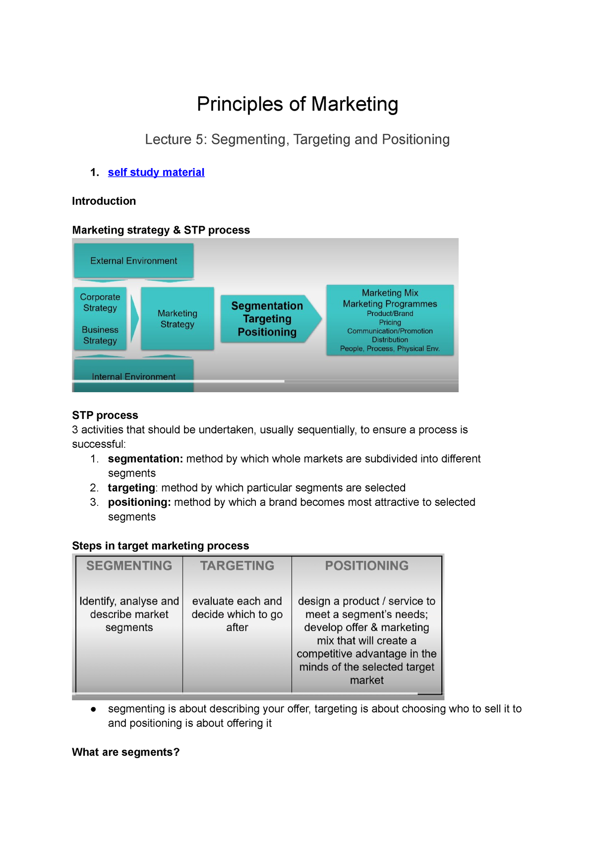 Lecture 5 Segmenting, Targeting And Positioning - Principles Of ...