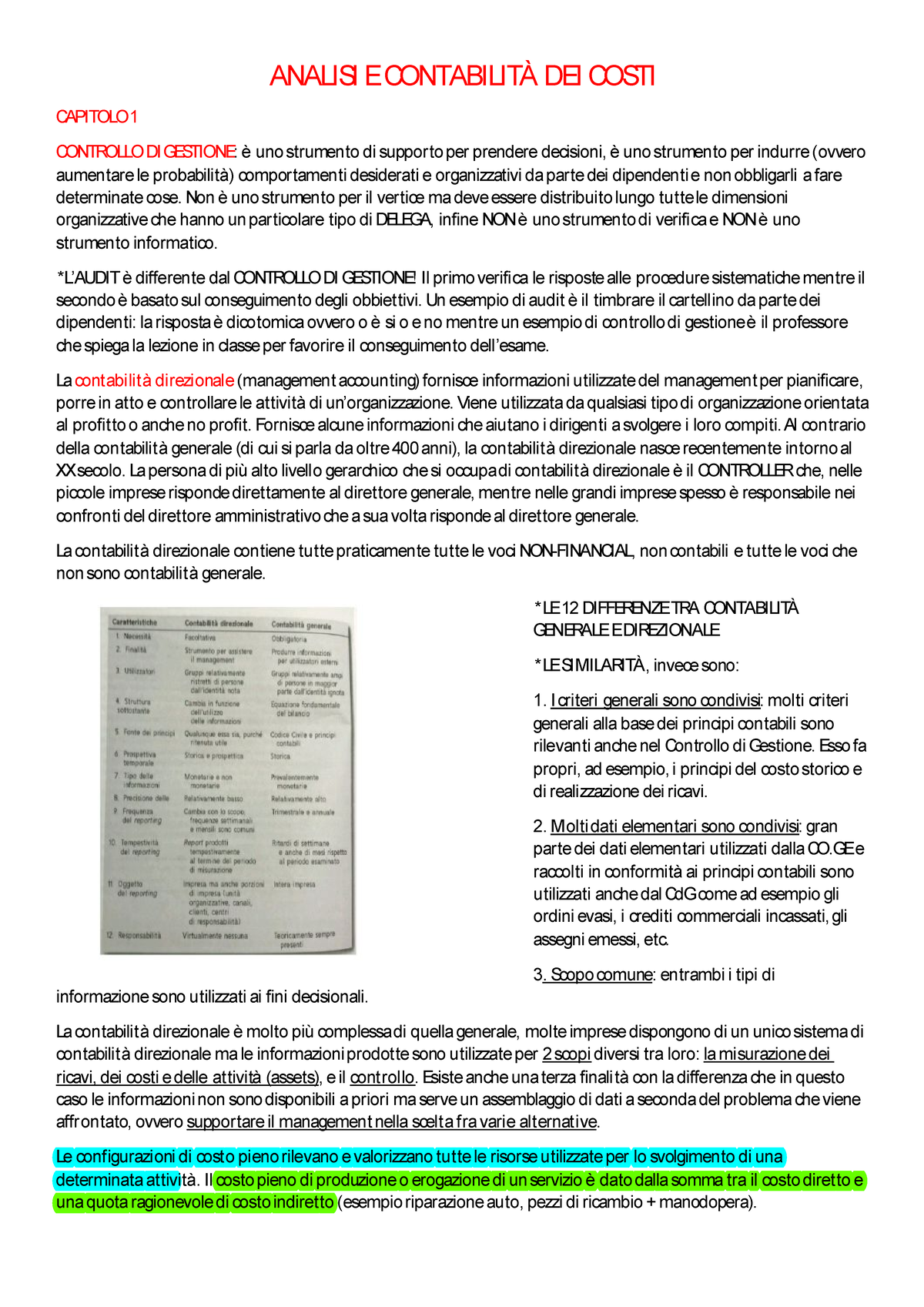 Analisi E Contabilita DEI Costi - ANALISI ECONTABILITÀ DEI COSTI ...