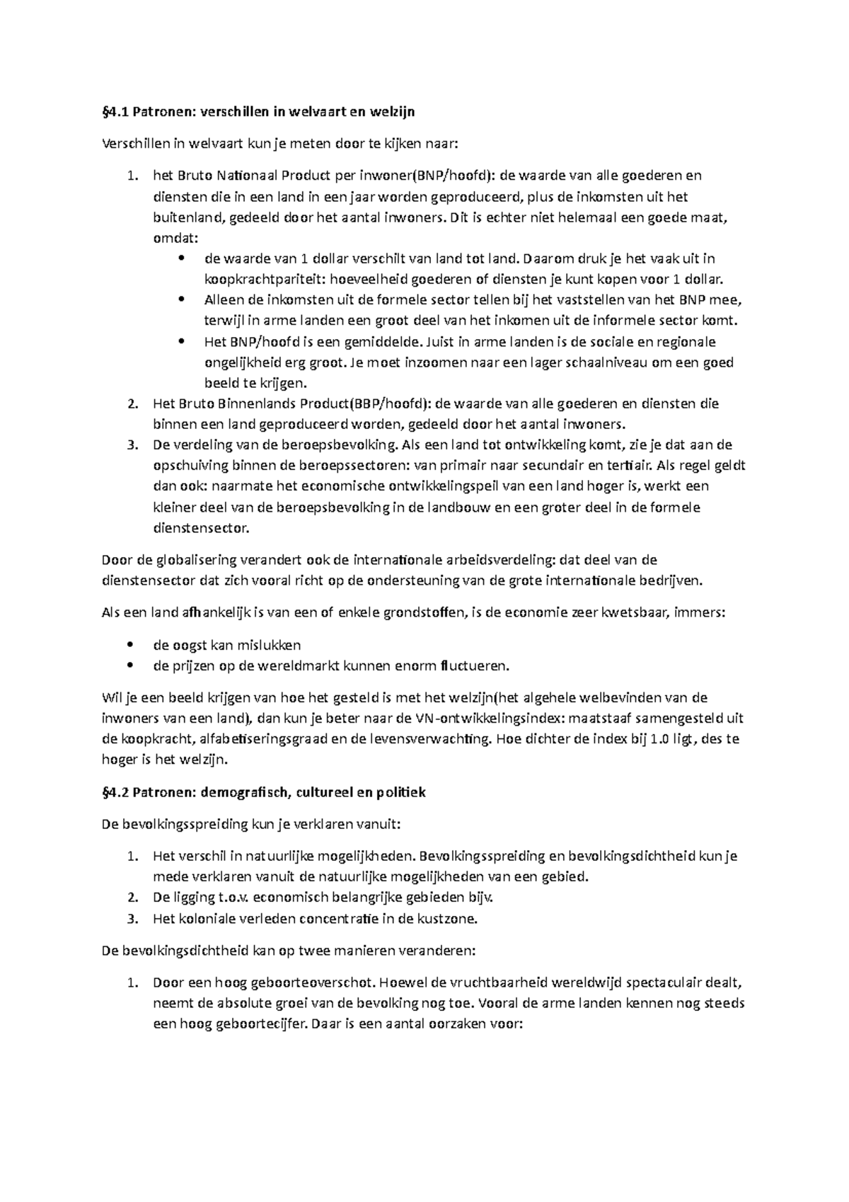 Ak H4 Samenvatting BuiteNLand - §4 Patronen: Verschillen In Welvaart En ...