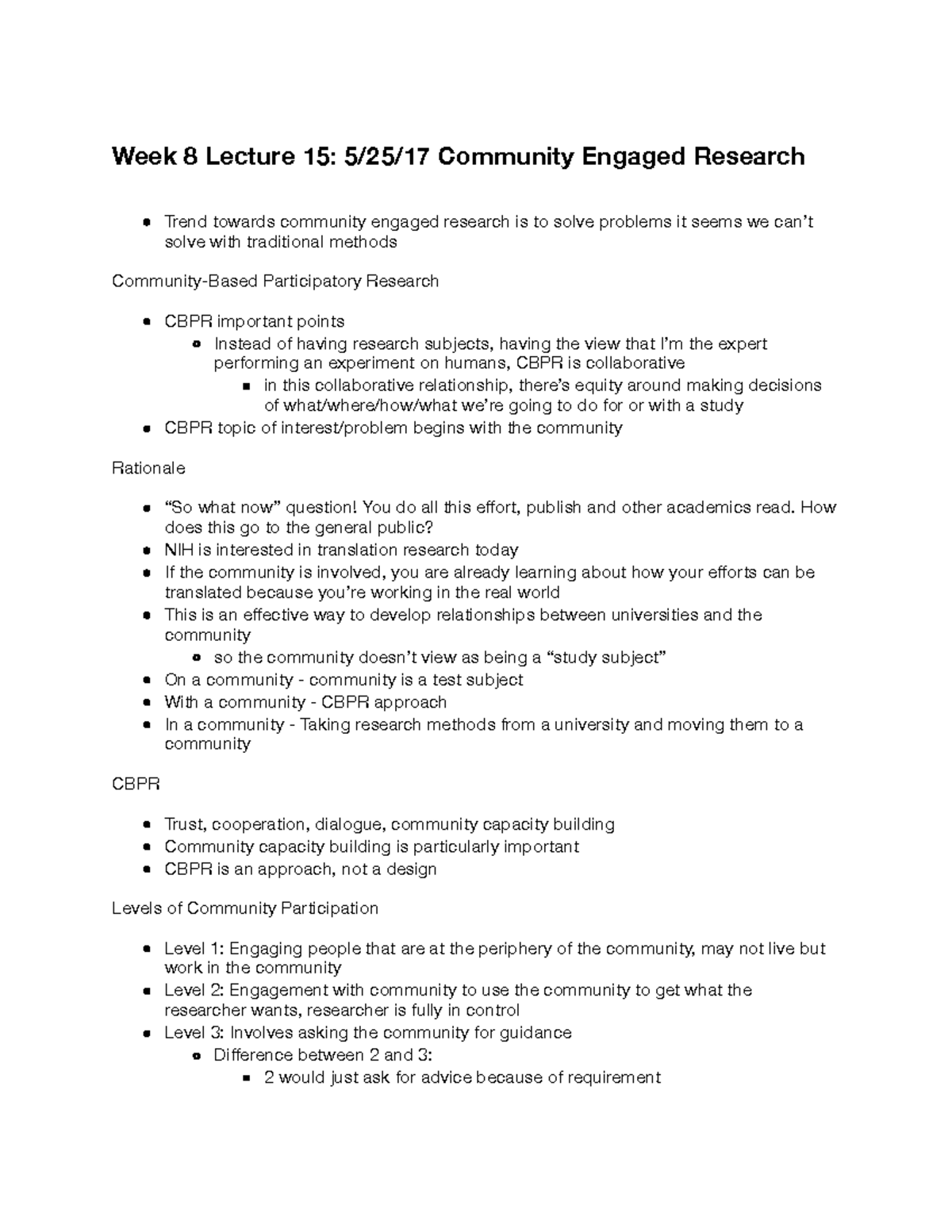Com Hlt 100 - Week 8 Lecture 15 - Lecture Notes - Week 8 Lecture 15 ...