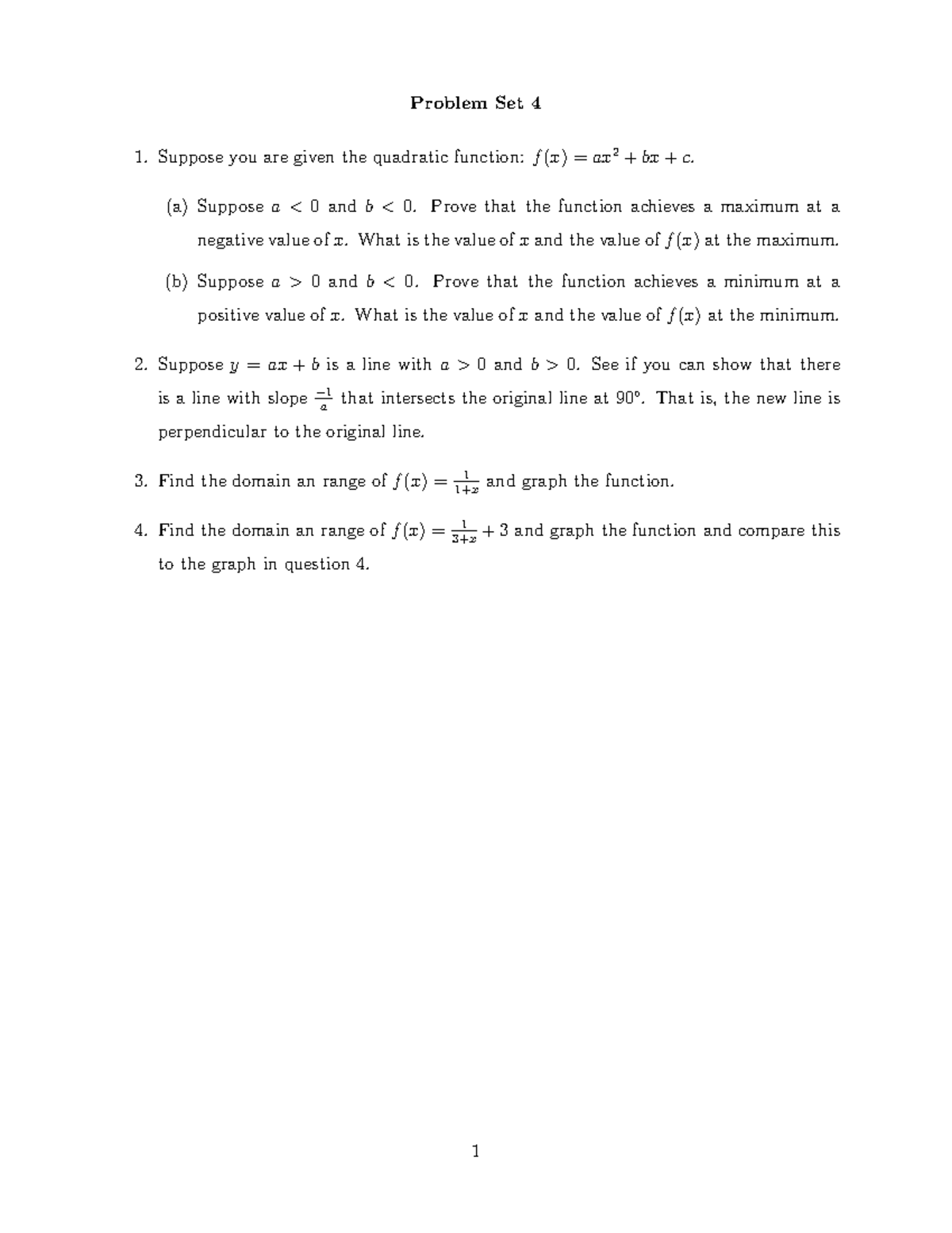 Problem Set 4 - Exercises And Solutions - Problem Set 4 1. Suppose You ...