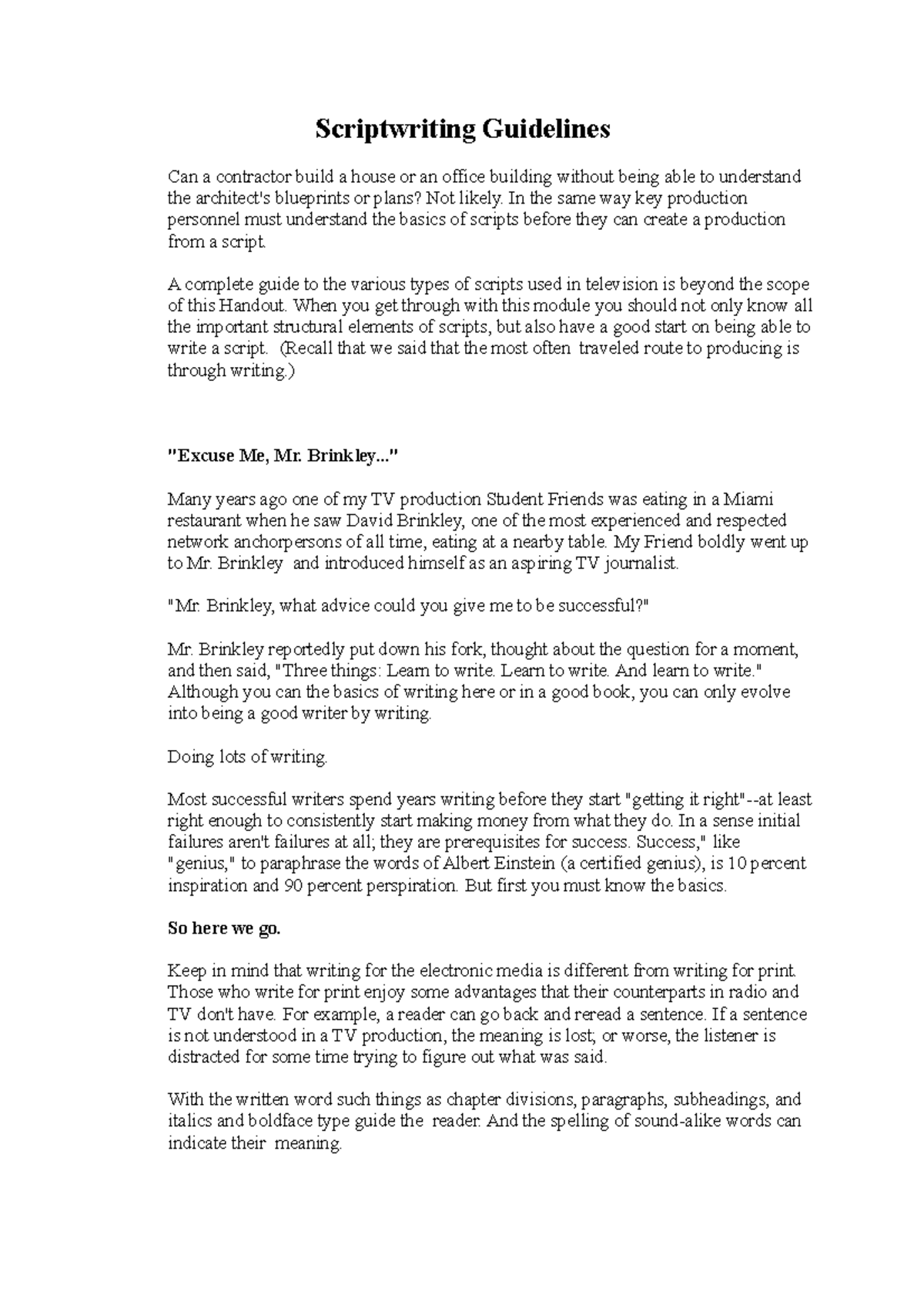 Scriptwriting guidlines - Scriptwriting Guidelines Can a contractor ...
