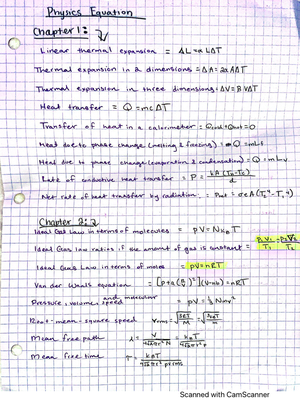 Physics 2 ch8 9 key formula sheet - PHYS 152 - Studocu