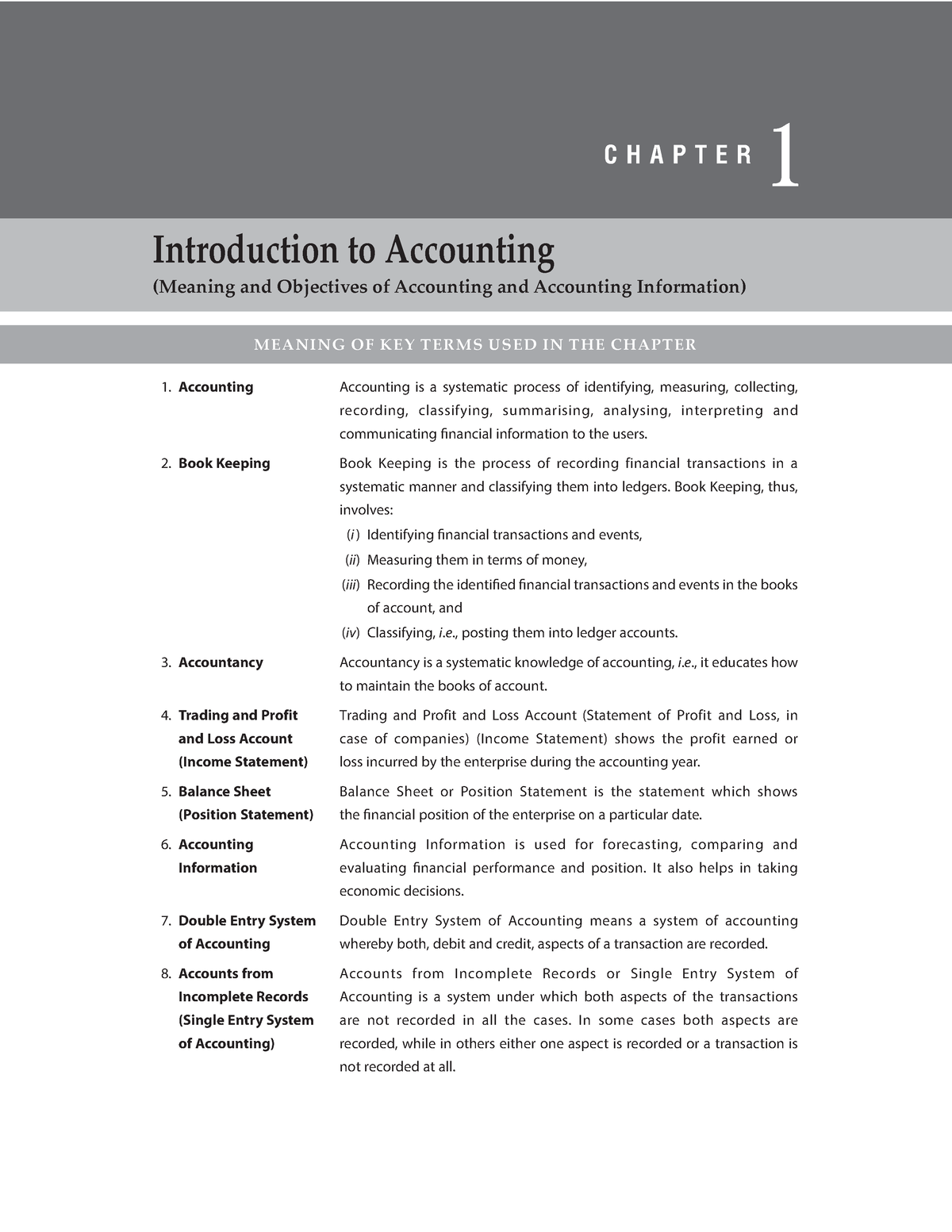 TS Grewal Class 11 abcd Introduction to Accounting (Meaning and