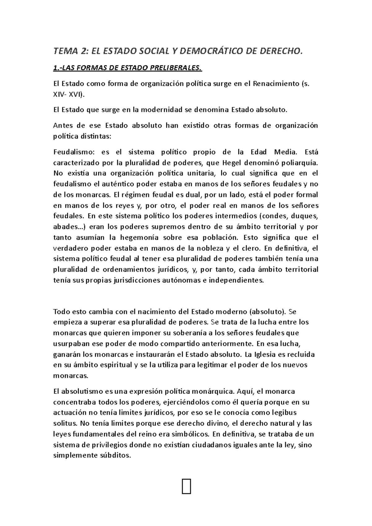 TEMA 2. El Estado social y democrático de Derecho - TEMA 2: EL ESTADO ...
