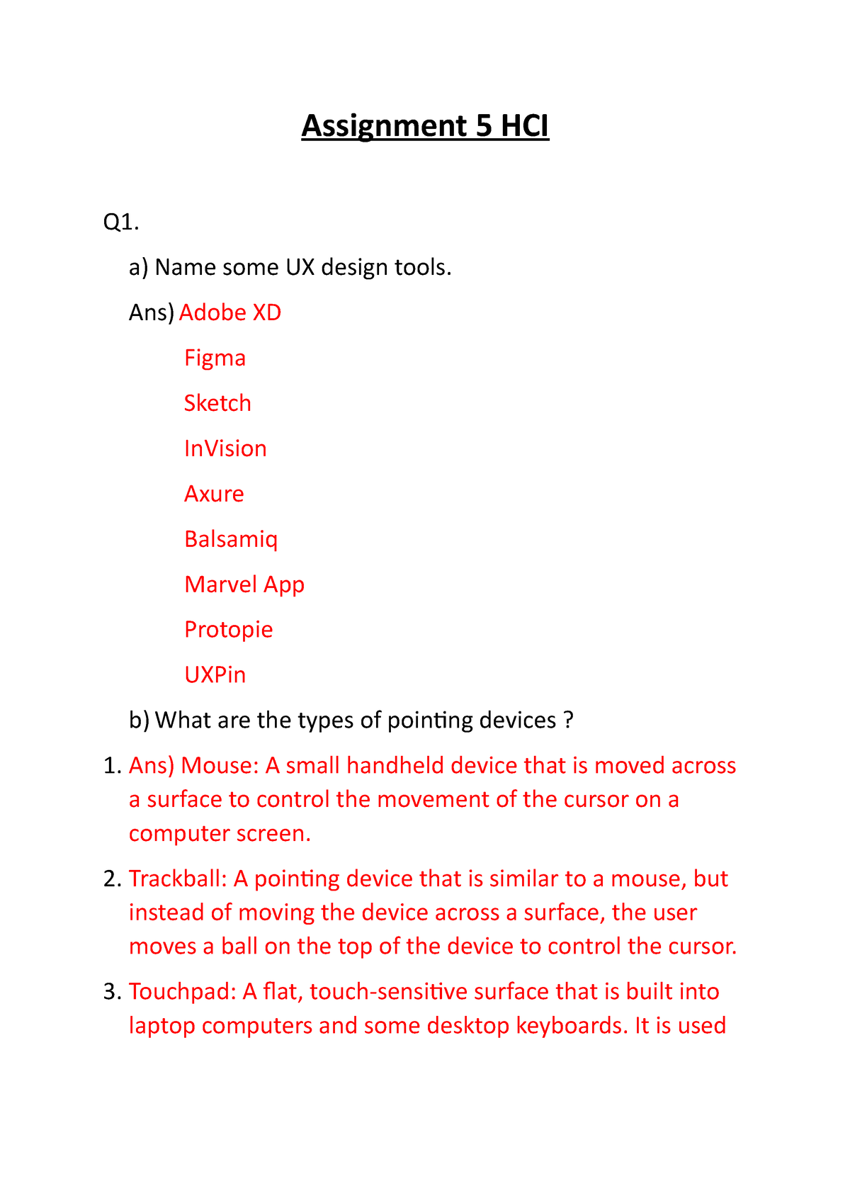 hci assignment questions