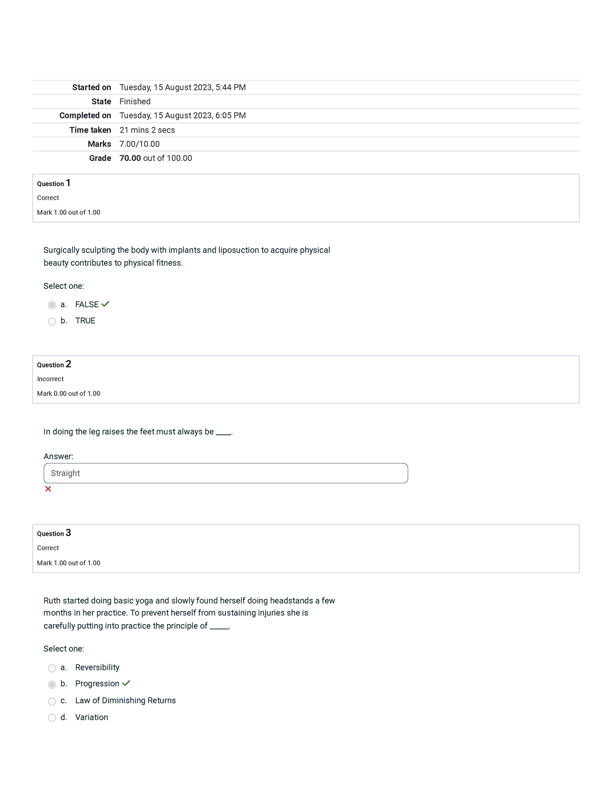 PHYED6104 FINAL QUIZ - Started on Tuesday, 15 August 2023, 5:44 PM ...