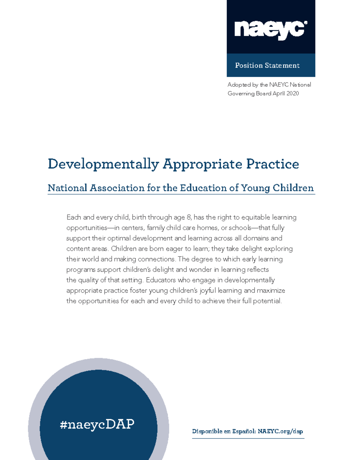 Principles of Child Development - Developmentally Appropriate Practice ...