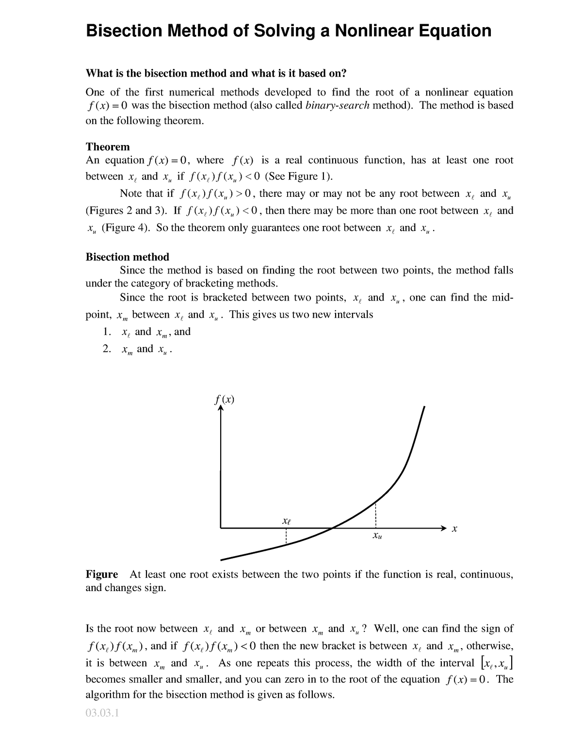 Bisection - Lecture Notes By Professor - 03. Bisection Method Of ...