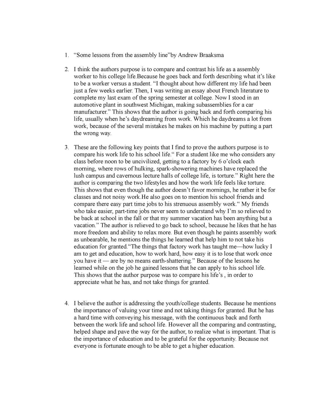 1-7 writting notes - “Some lessons from the assembly line”by Andrew ...
