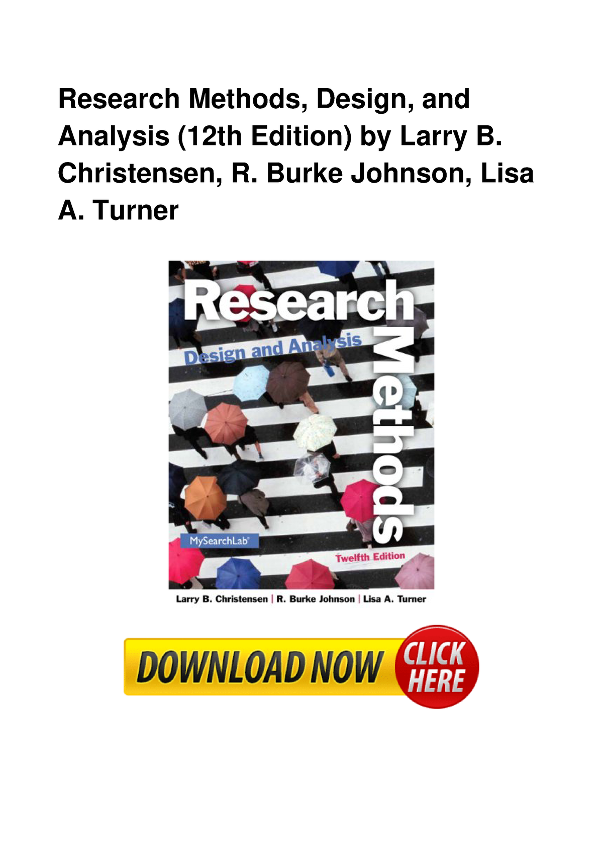 Research Methods Design And Analysis 12t - Research Methods, Design ...