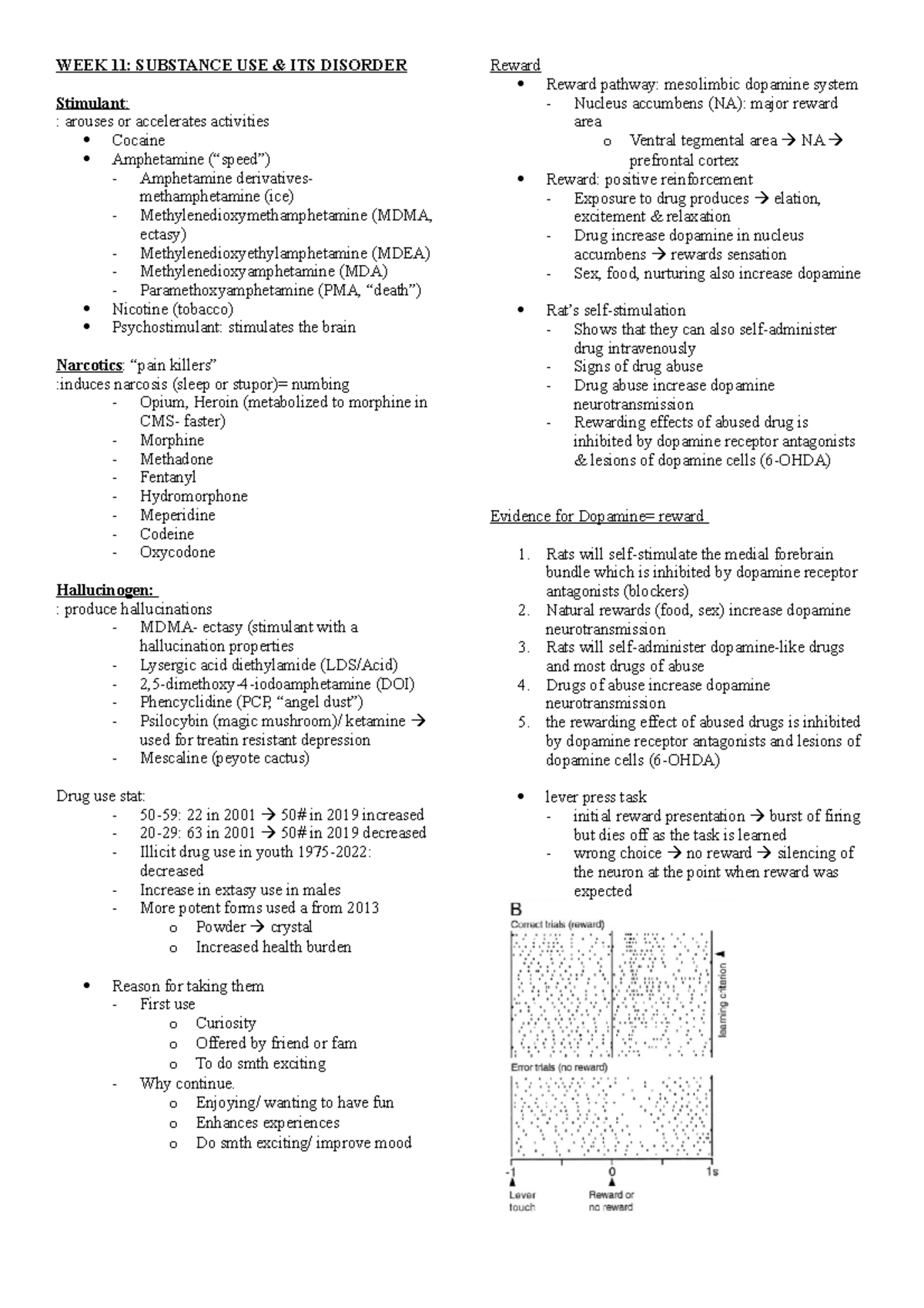 WEEK 11&12 - lecture notes on wk 11-12 - WEEK 11: SUBSTANCE USE & ITS ...