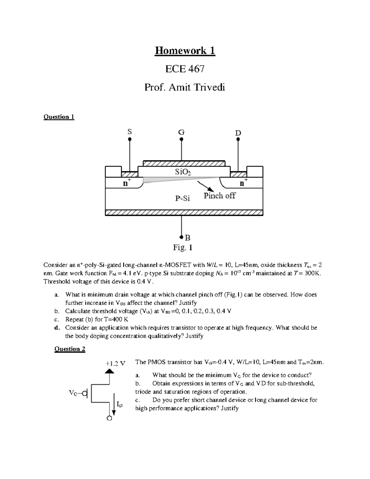 ECE 467 - Introduction To VLSI Design - Homework 1 - Homework 1 ECE 467 ...