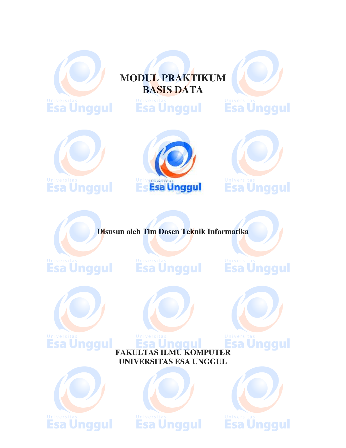 Modul Praktikum Basis DATA - MODUL PRAKTIKUM BASIS DATA Disusun Oleh ...