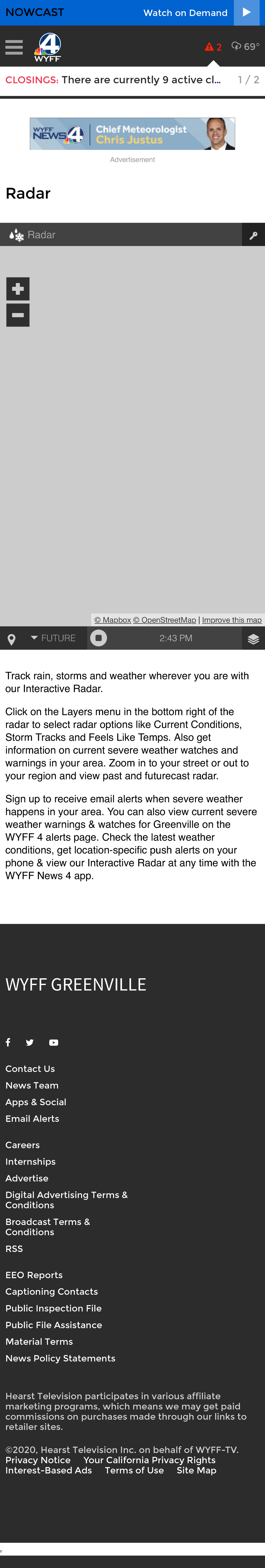 Greenville, South Carolina Weather Radar WYFF News 4 Advertisement