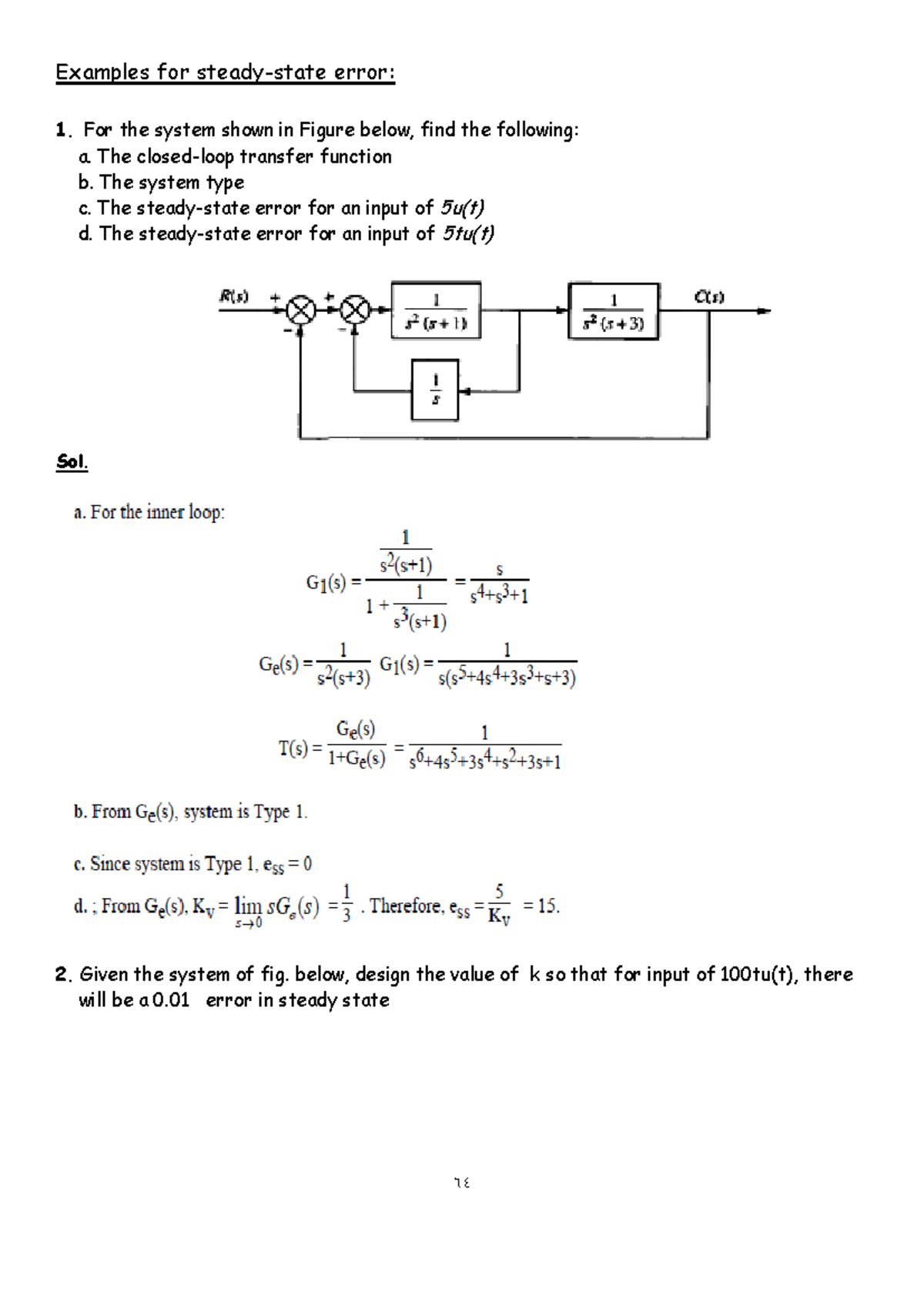 5 2020 04 0609 49 51 PM - Examples for steady-state error: For the ...