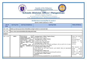 WHLP Grade 6 Q2 W4 ALL Subjects - Republic of the Philippines ...