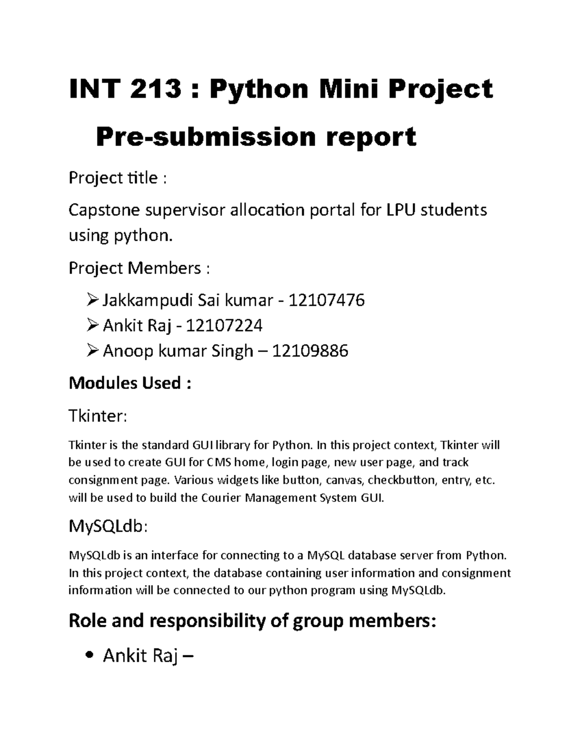 INT213 pre submission(p11) - INT 213 : Python Mini Project Pre ...