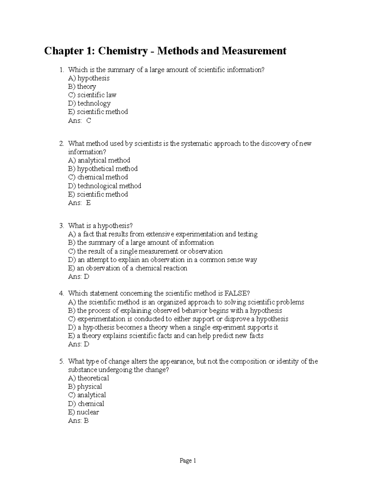 Chapter 1 - Methods and Measurement - Chapter 1: Chemistry - Methods ...