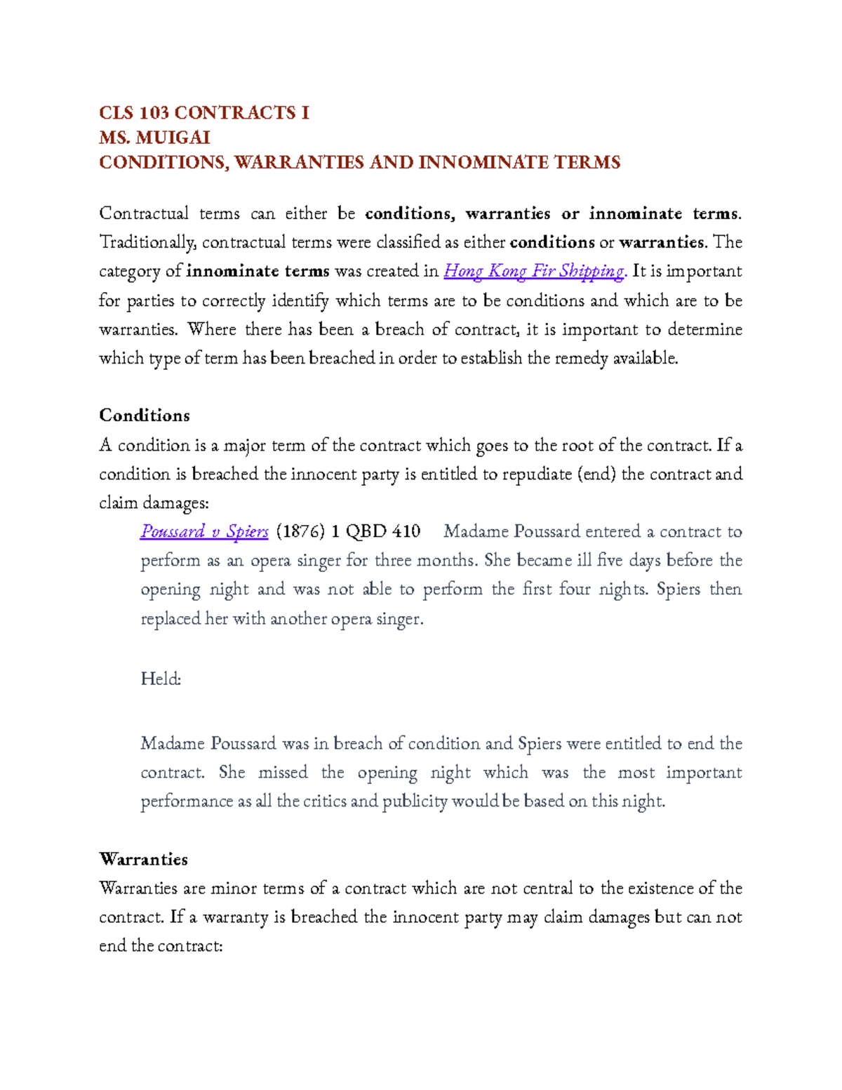 essay on innominate terms