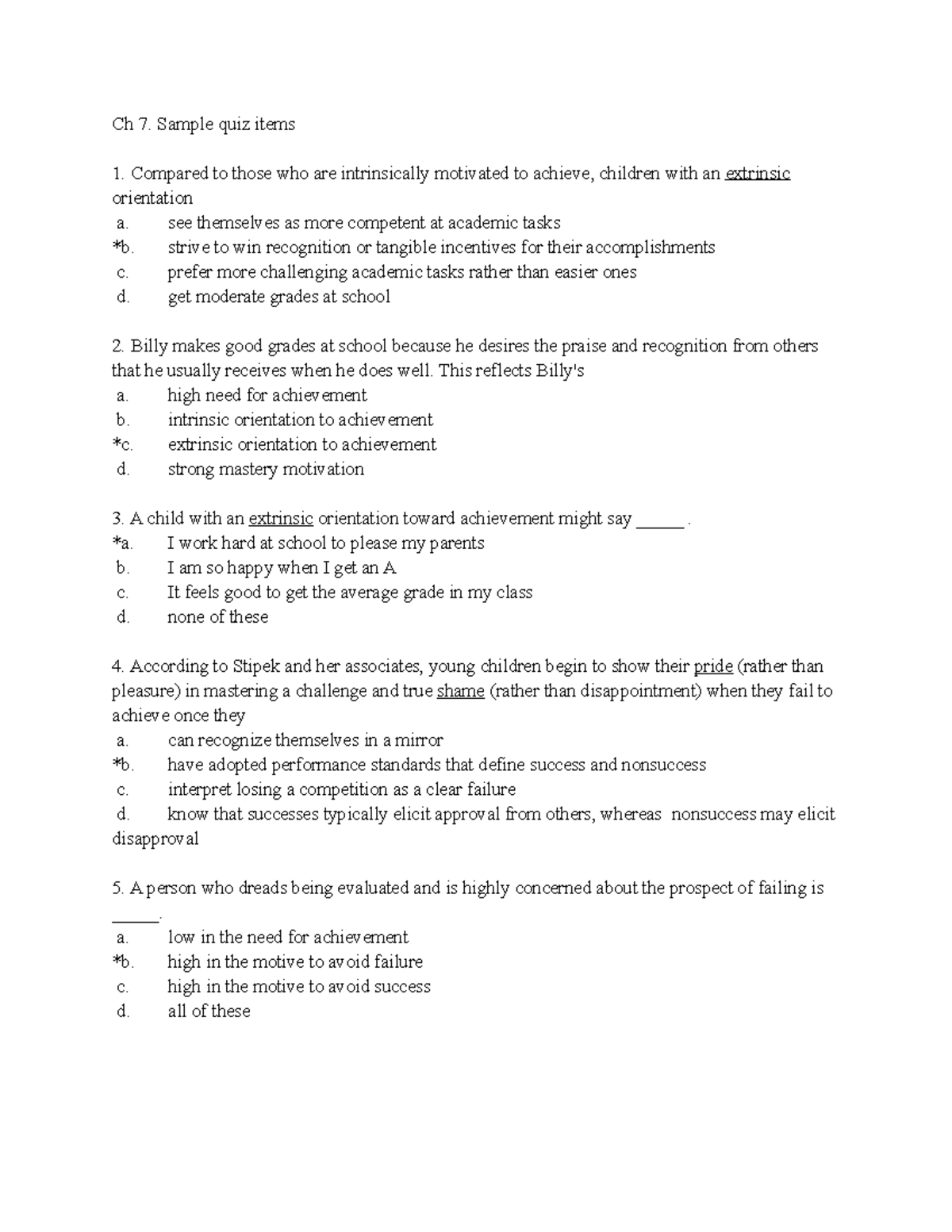 assignment chapter 7 quiz