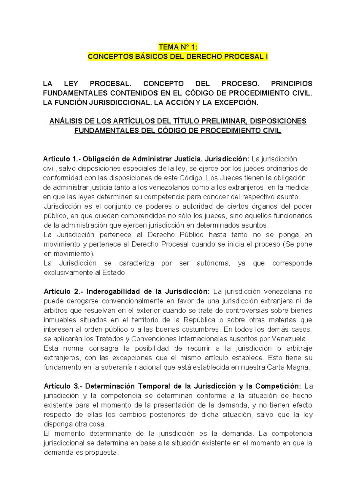 Procesal Civil 1 Tema N° 1 Conceptos BÁsicos Del Derecho Procesal I La Ley Procesal Concepto 8545