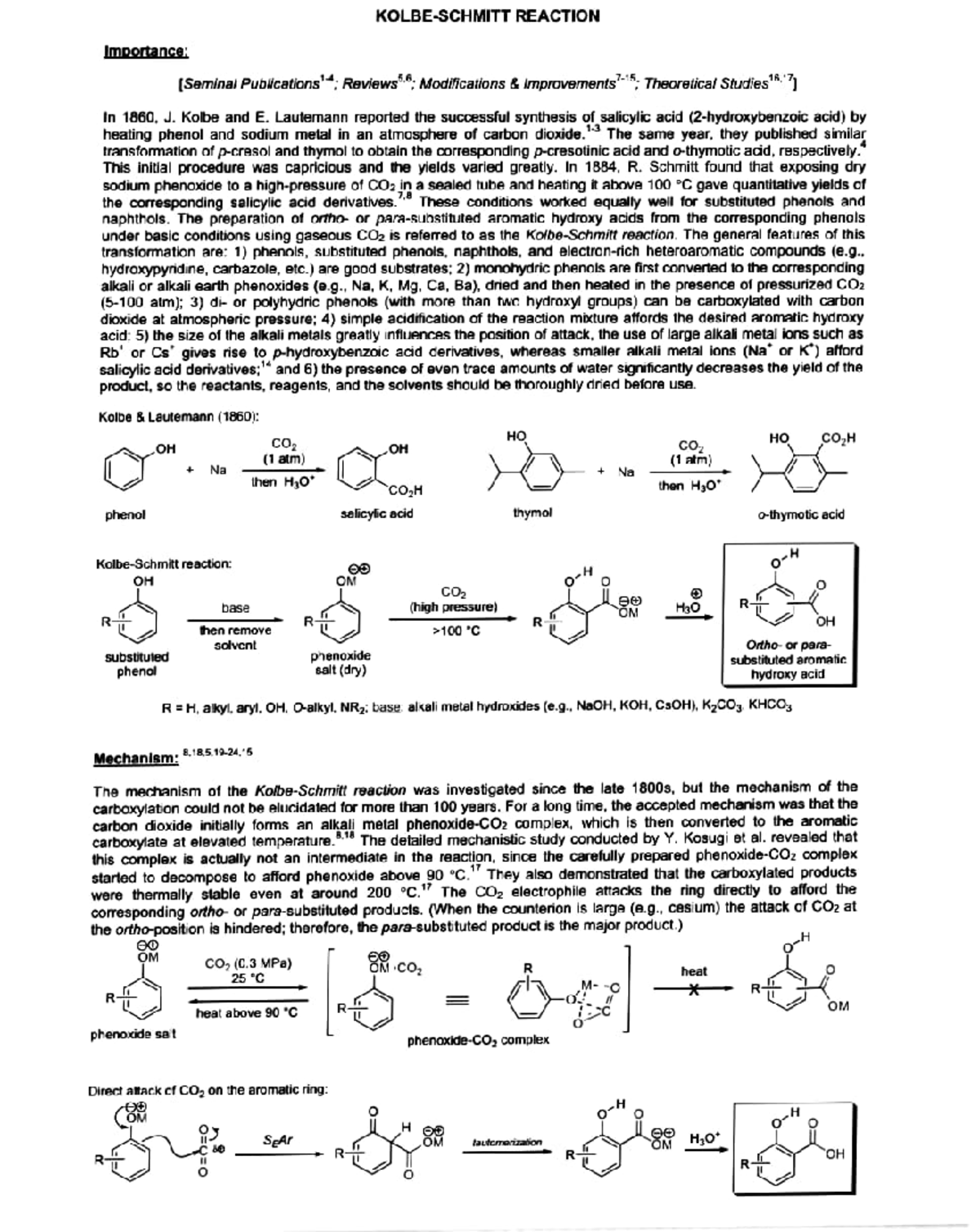 Kolbe-schmitt reaction - KOLBE-SCHMITT REACTION Importanc Seminal ...