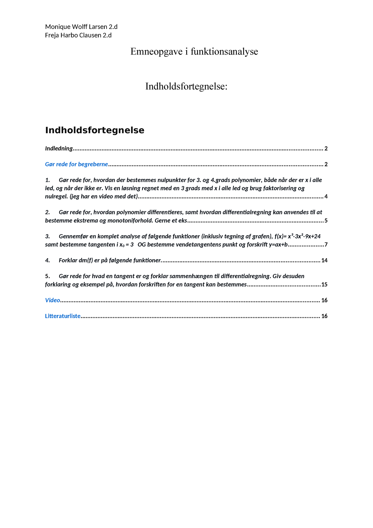 Emneopgave I Funktionsanalyse - Freja Harbo Clausen 2 Emneopgave I ...