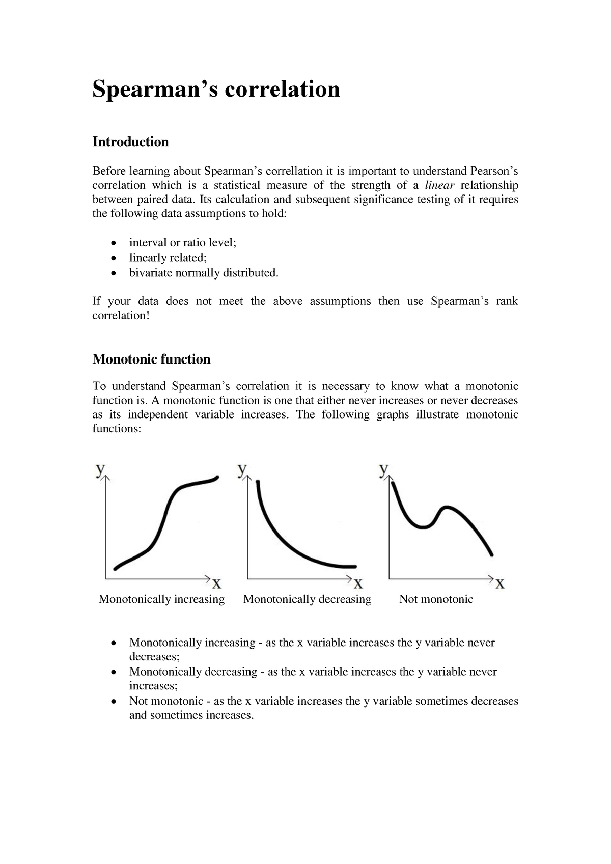 Spearmans Spearmans Correlation Introduction Before Learning About